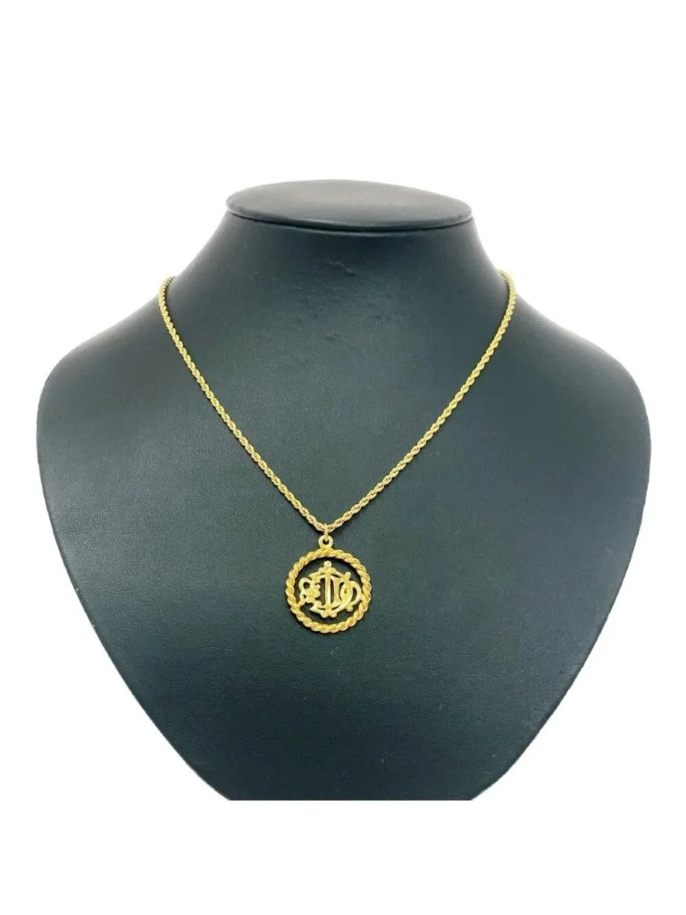 Dior Emblem Logo Necklace Gold